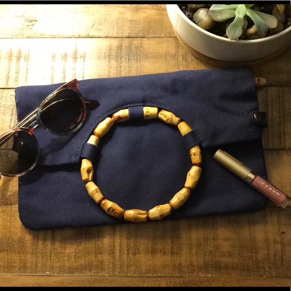 Old Navy Handbags - Canvas and Beaded clutch